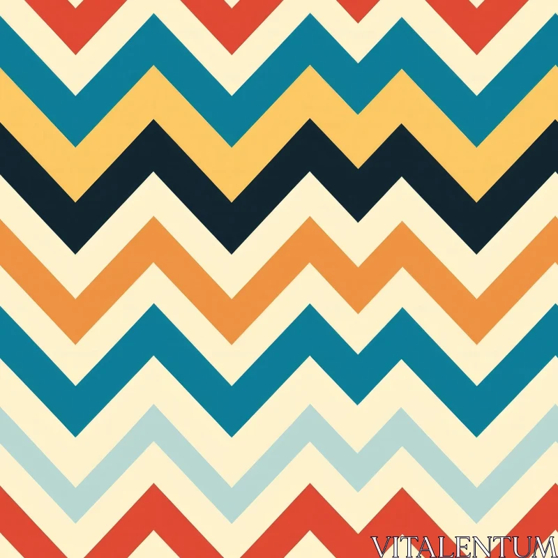 Colorful Zig Zag Stripes Geometric Pattern AI Image