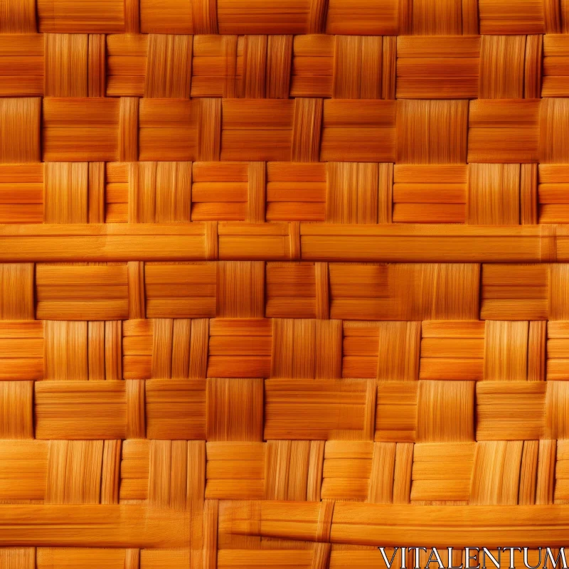 AI ART Intricate Woven Bamboo Basket - Natural Brown Finish