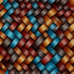 Woven Fabric Seamless Pattern - Blue, Brown, Red