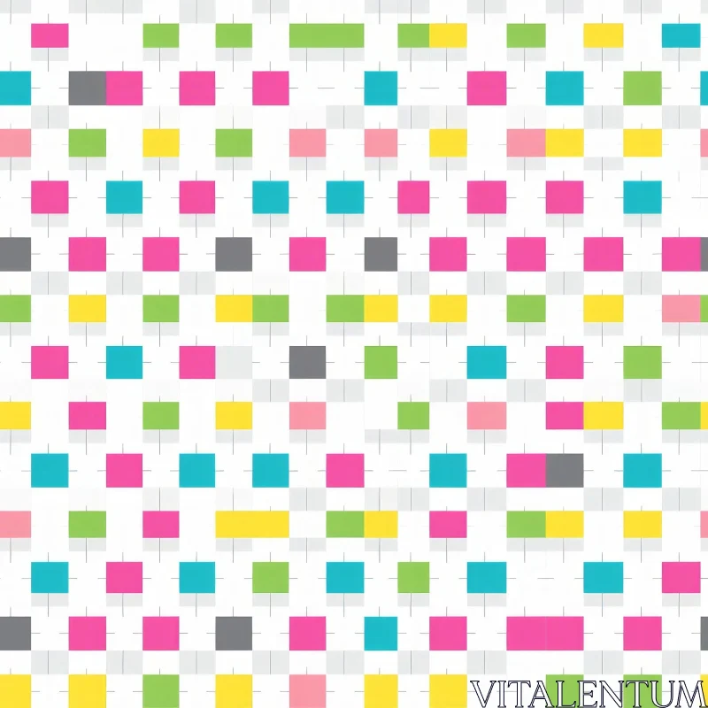 Colorful Square Grid Pattern for Fabric and Wallpaper AI Image
