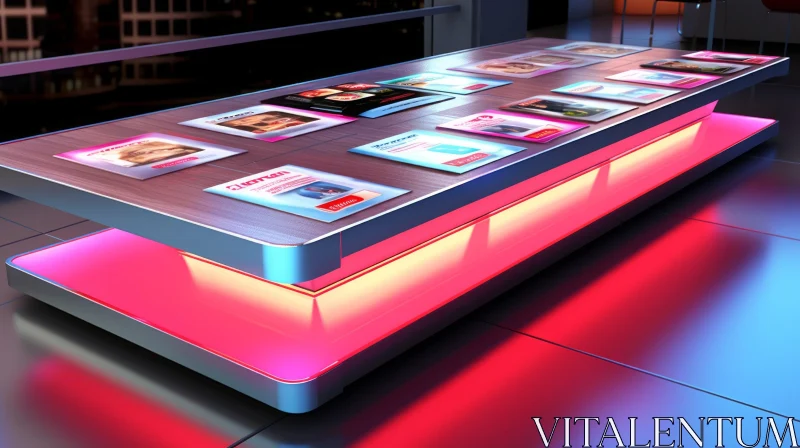 Stylish Modern Coffee Table with Glass Top and Magazines AI Image