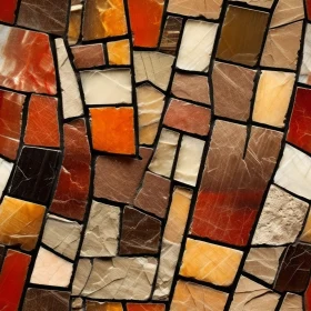 Brown, Orange, Red Mosaic Tiles Close-Up