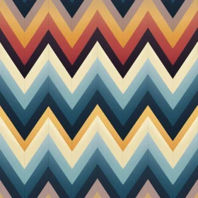 Chevron and Stripes Vector Pattern in Blue, Green, and Orange