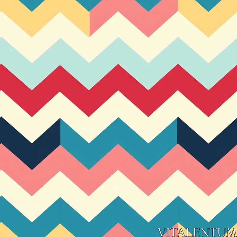 AI ART Colorful Zigzag Seamless Vector Pattern
