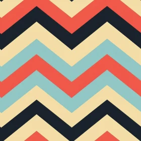 Retro 70s Chevrons Pattern on Black Background