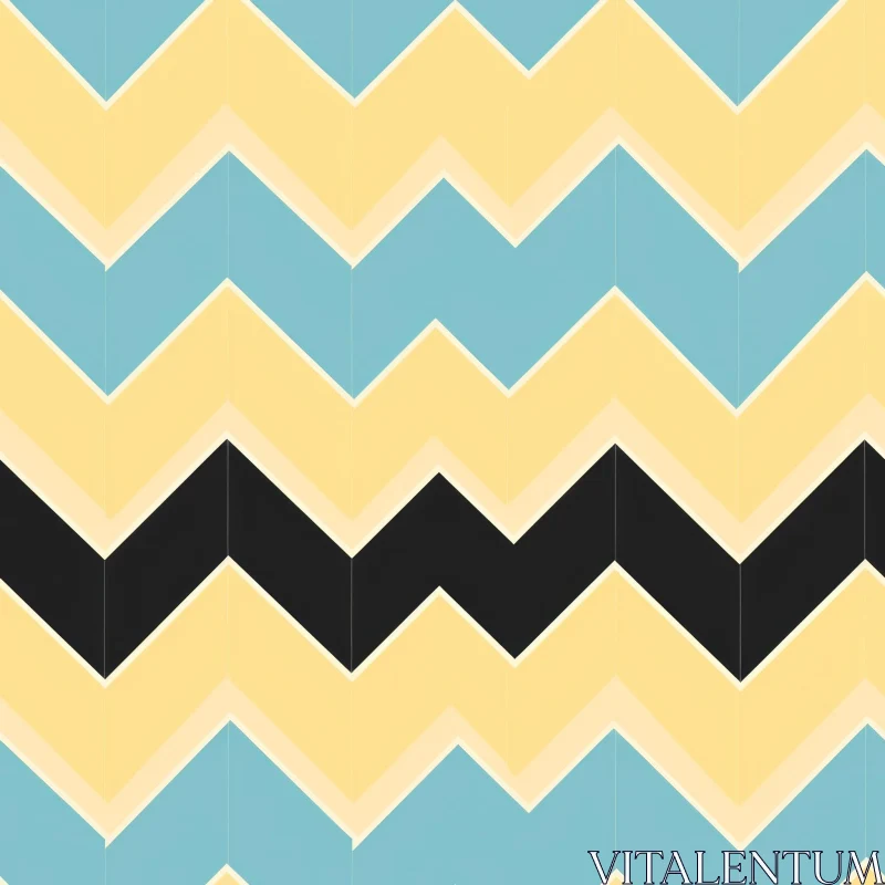 AI ART Seamless Chevron Pattern in Blue, Yellow, and Black