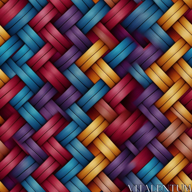 AI ART Colorful Wicker Basket Seamless Pattern