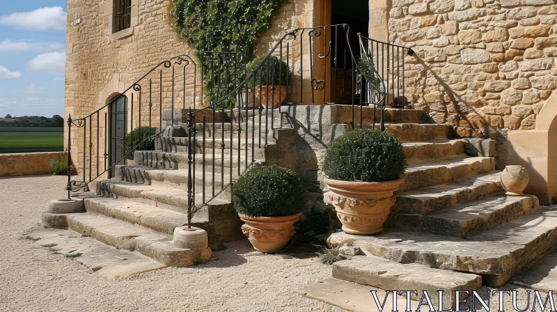 AI ART Enchanting Stone Staircase Leading to a Charming House