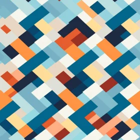 Blue and Orange Geometric Rectangles Pattern