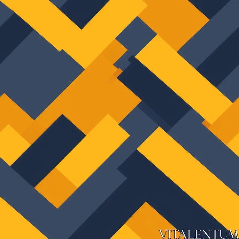 AI ART Blue and Yellow Geometric Rectangles Pattern