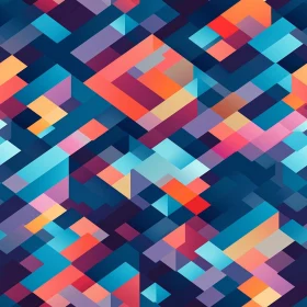 Cool Geometric Abstract Pattern in Blue, Purple, Red, and Orange
