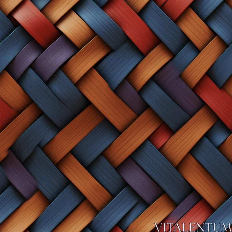 Dark Blue Basketweave Pattern - Geometric Design AI Image