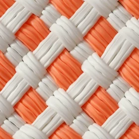 Orange and White Woven Geometric Pattern