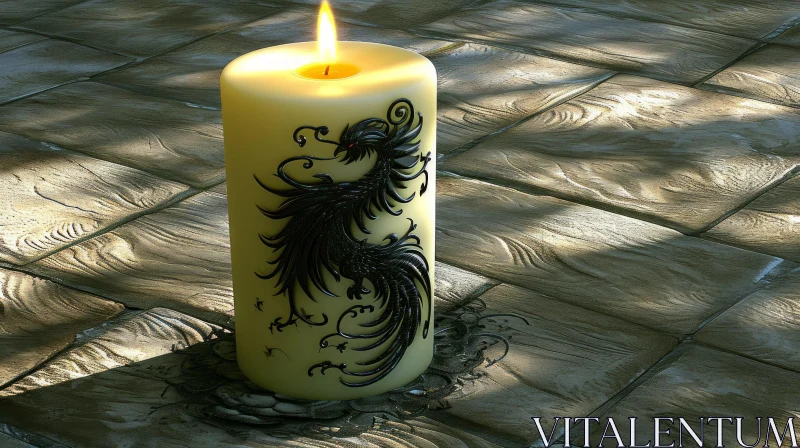 Black Phoenix Candle: A Dark and Magical Masterpiece AI Image