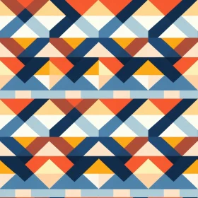 Blue and Orange Geometric Pattern | Moroccan Tilework Design