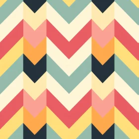 Colorful Retro Geometric Chevrons Pattern