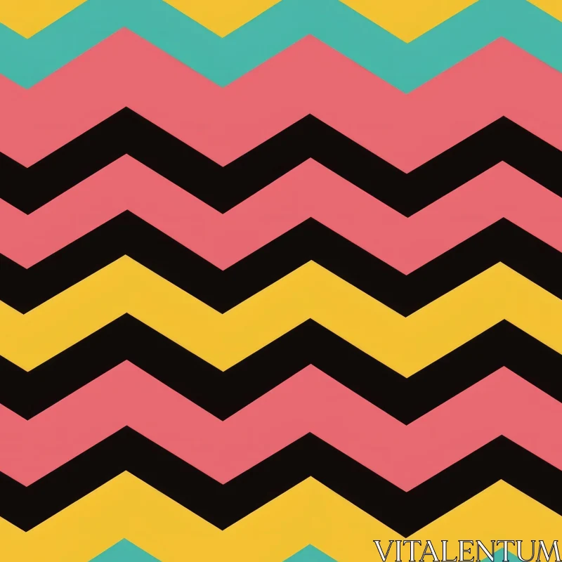 AI ART Colorful Zig Zag Lines Pattern for Decor