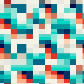 Pixelated Blue and Red Pattern Design