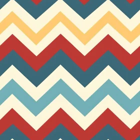 Retro 1950s Chevrons Pattern on Cream Background