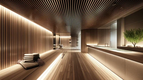 Serene Spa with Wooden Interior