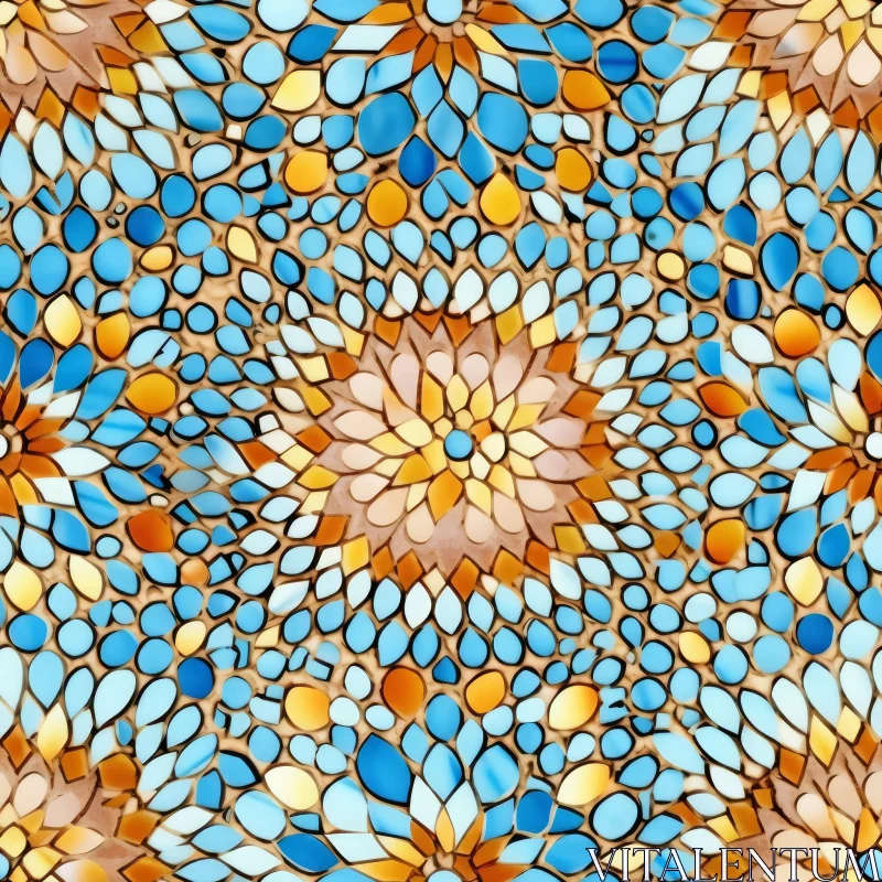 AI ART Colorful Mosaic Flowers Pattern
