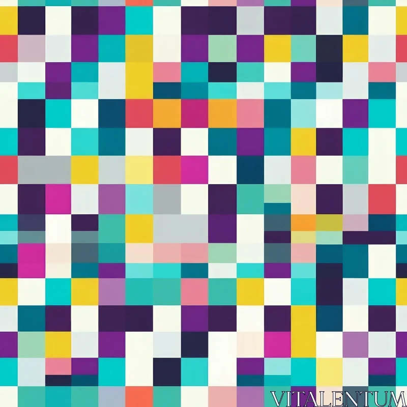 Pixel Pattern - Colorful Grid Design for Websites and Textiles AI Image