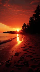 Captivating Sunset on a Beach - A Perfect Moment of Tranquility