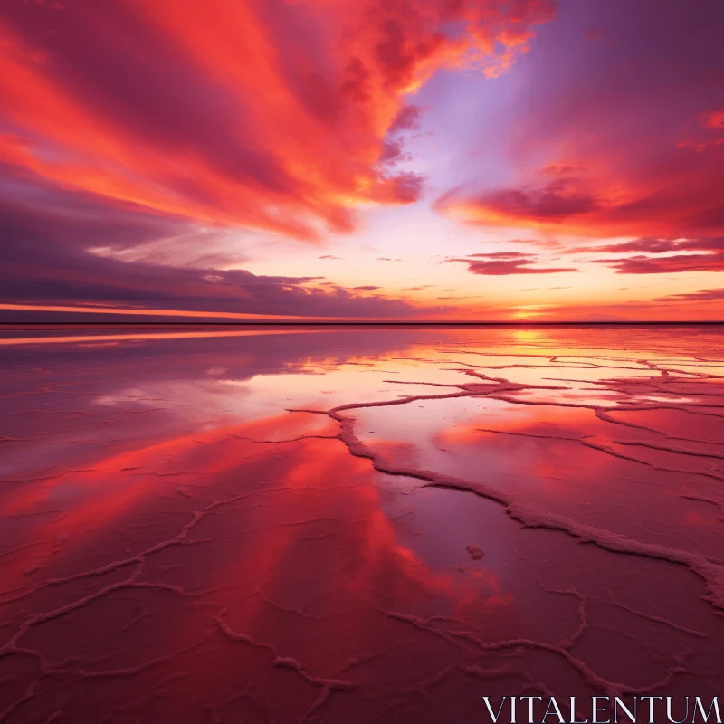 Captivating Sunset with Reflecting Hues | Vibrant Colors AI Image