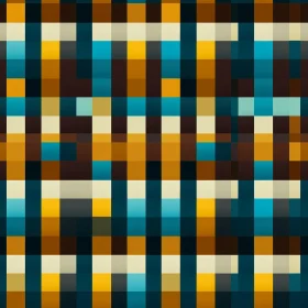 Pixel Pattern in Blue and Brown - Seamless Geometric Design
