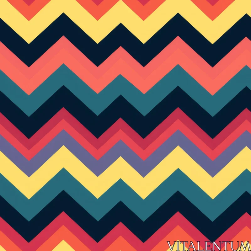 Retro 70s Multi-Colored Chevrons Pattern AI Image