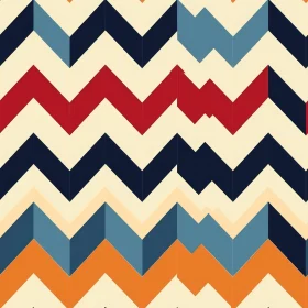 Retro Geometric Chevrons Pattern on Cream Background