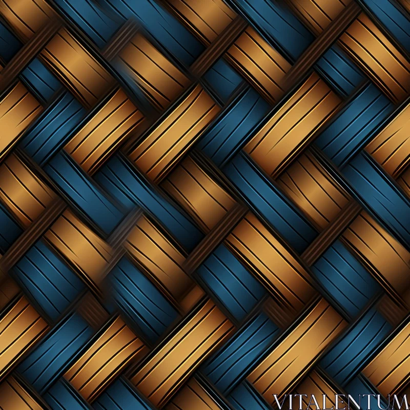 Warm Blue and Brown Striped Pattern - Seamless Design AI Image