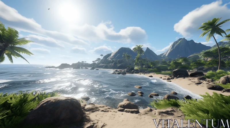 Captivating Island Scene: A Breathtaking Visual Delight AI Image