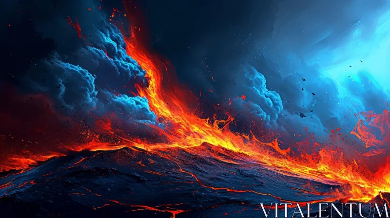 Incredible Volcanic Eruption: A Stunning Display of Nature's Power AI Image