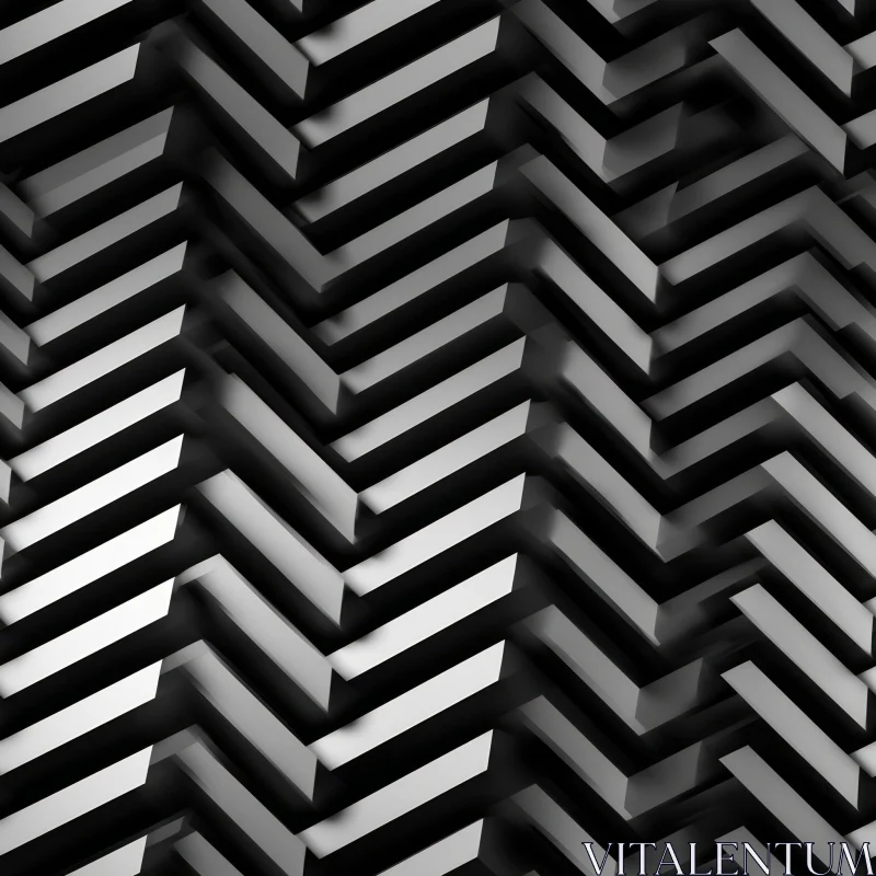 Luxurious Black and White Geometric Pattern AI Image