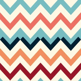 Retro 70s Chevron Pattern on Cream Background
