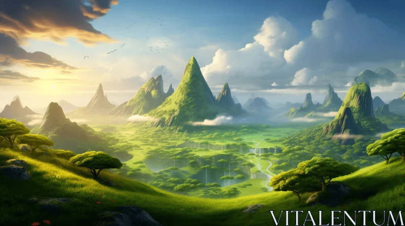 Stunning 3D Landscape Wallpaper - Digital Painting and Drawing AI Image
