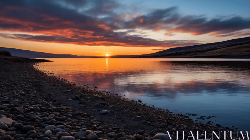 Captivating Sunset Over a Serene Lake | Scottish Landscapes AI Image
