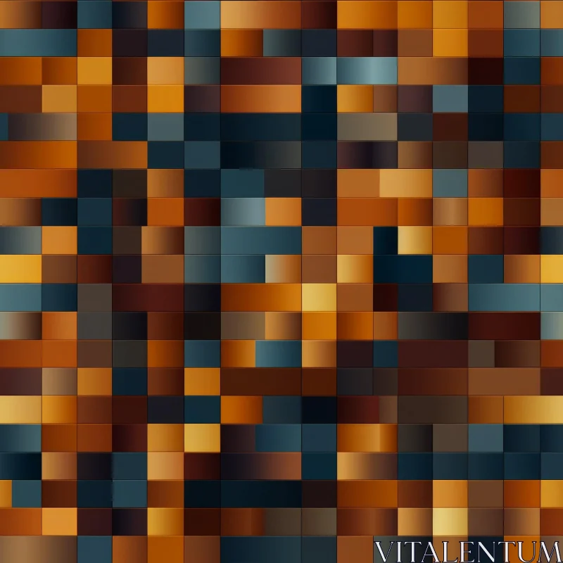 Cozy Mosaic Pattern in Brown, Orange, Blue AI Image