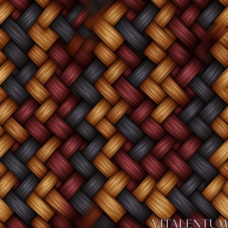 AI ART Symmetrical Wicker Basket Pattern | Warm Textured Background