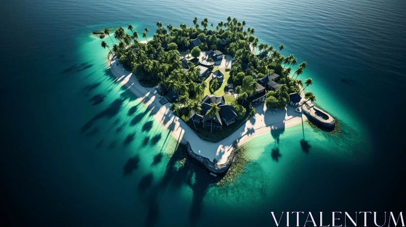 Captivating 3D Art of a Luxurious Secluded Island AI Image
