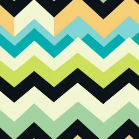 Colorful Chevron Vector Pattern on Black Background