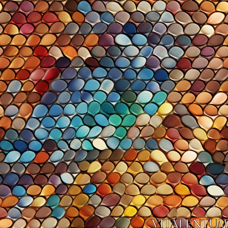 AI ART Colorful Pebbles Mosaic - Tranquil Art Background