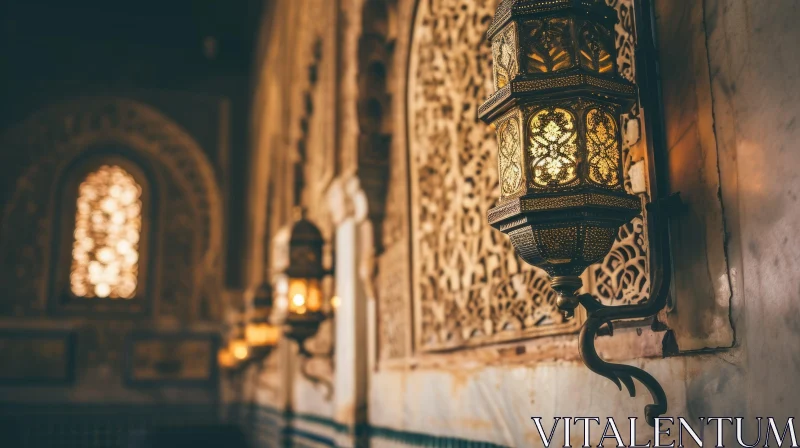 Intricate Moroccan Lantern: A Captivating Close-Up AI Image