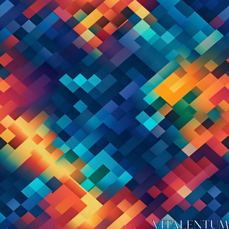 Multicolor Pixel Geometric Pattern | Vector Illustration AI Image