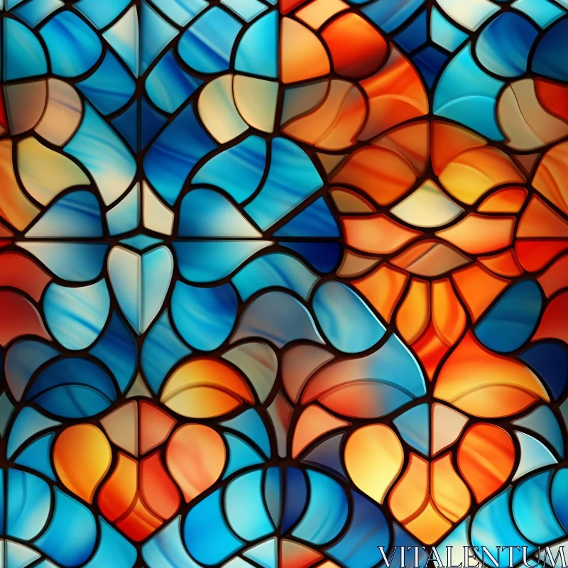 Seamless Stained Glass Texture for Mosaics AI Image