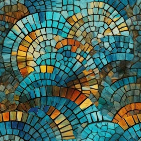Energetic Blue and Green Mosaic Tile Circles