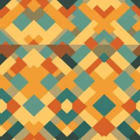 Symmetrical Geometric Pattern in Yellow, Orange, Brown, and Teal