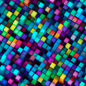 Colorful 3D Cubes Grid Artwork