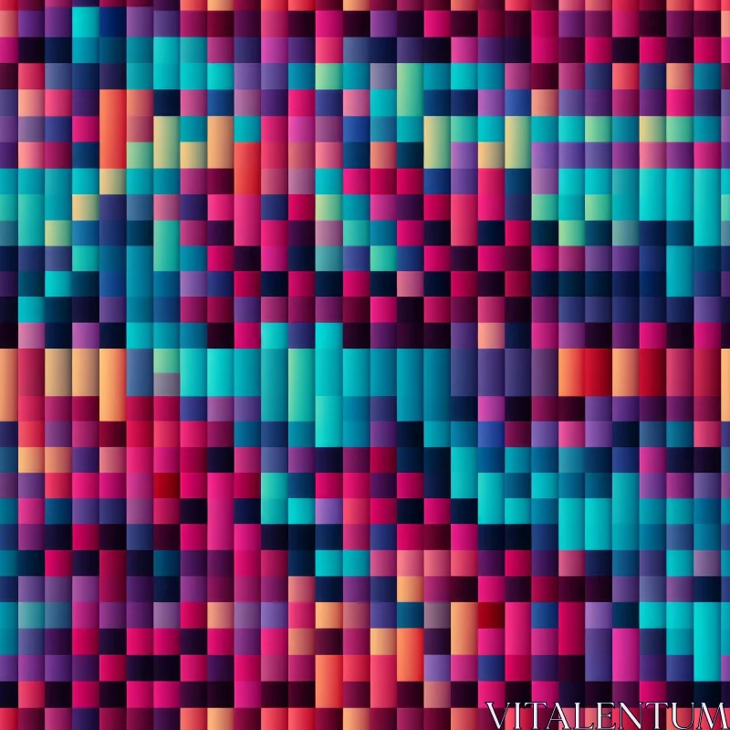 Colorful Pixelated Mosaic Gradient AI Image